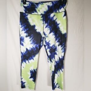 NWOT Cali Active Blue and Yellow Leggings Sz XL